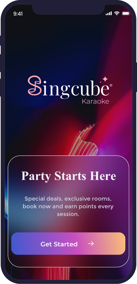 Singcube Karaoke welcome screen