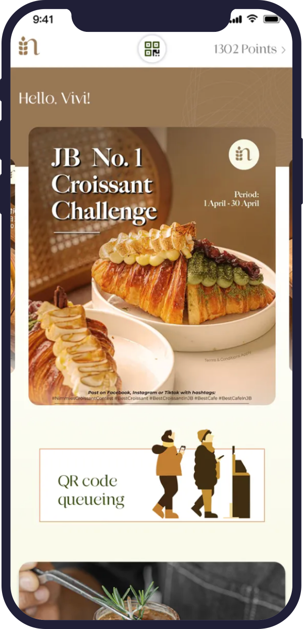Nimmies Pastry Cafe App Screen 1