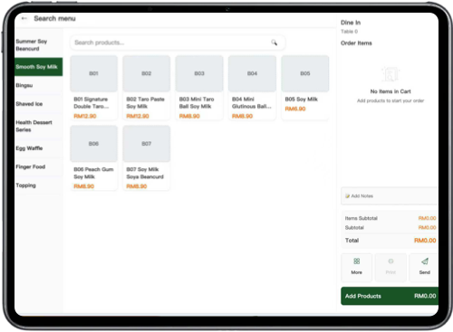 Xin Dessert POS Screen 2