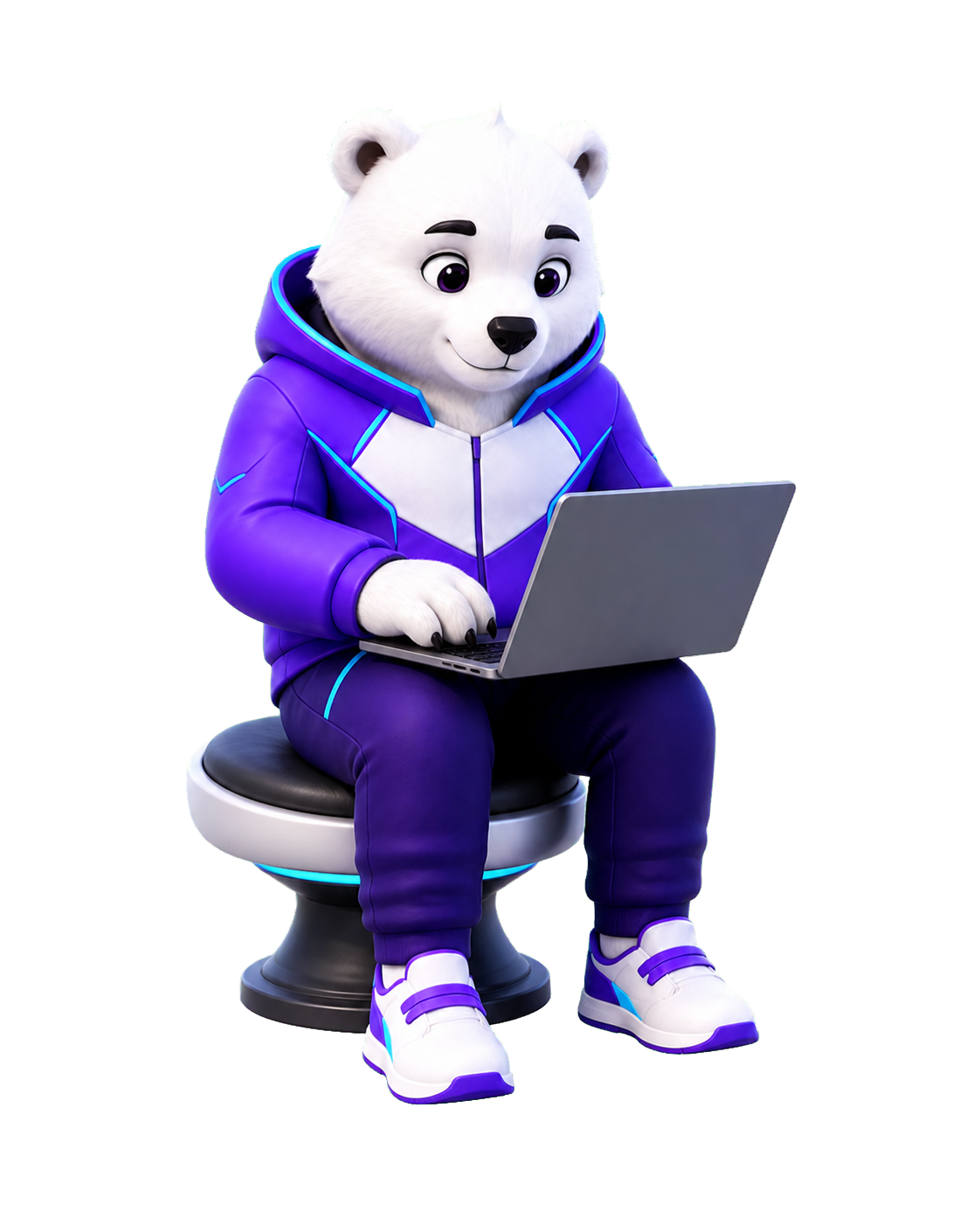 NexusBear mascot coding a new digital project